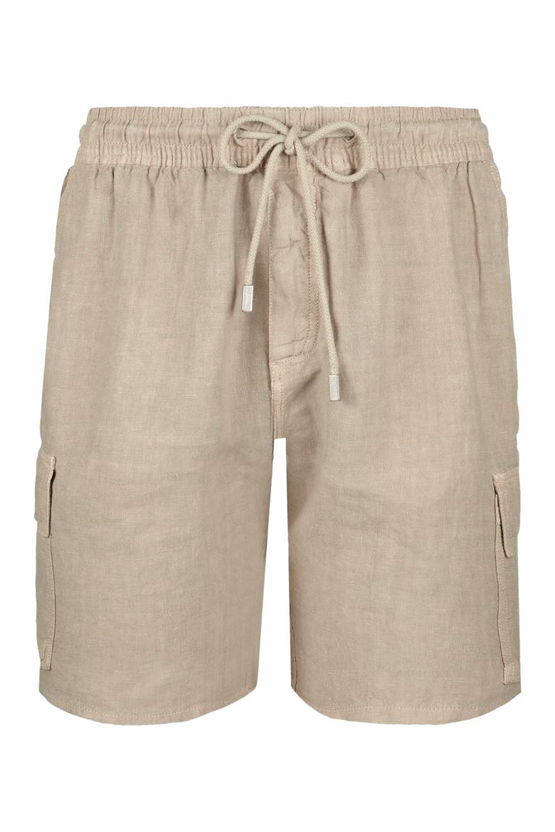 Men's Linen Bermuda Cargo Pockets Shorts, Main, color, SAFARI