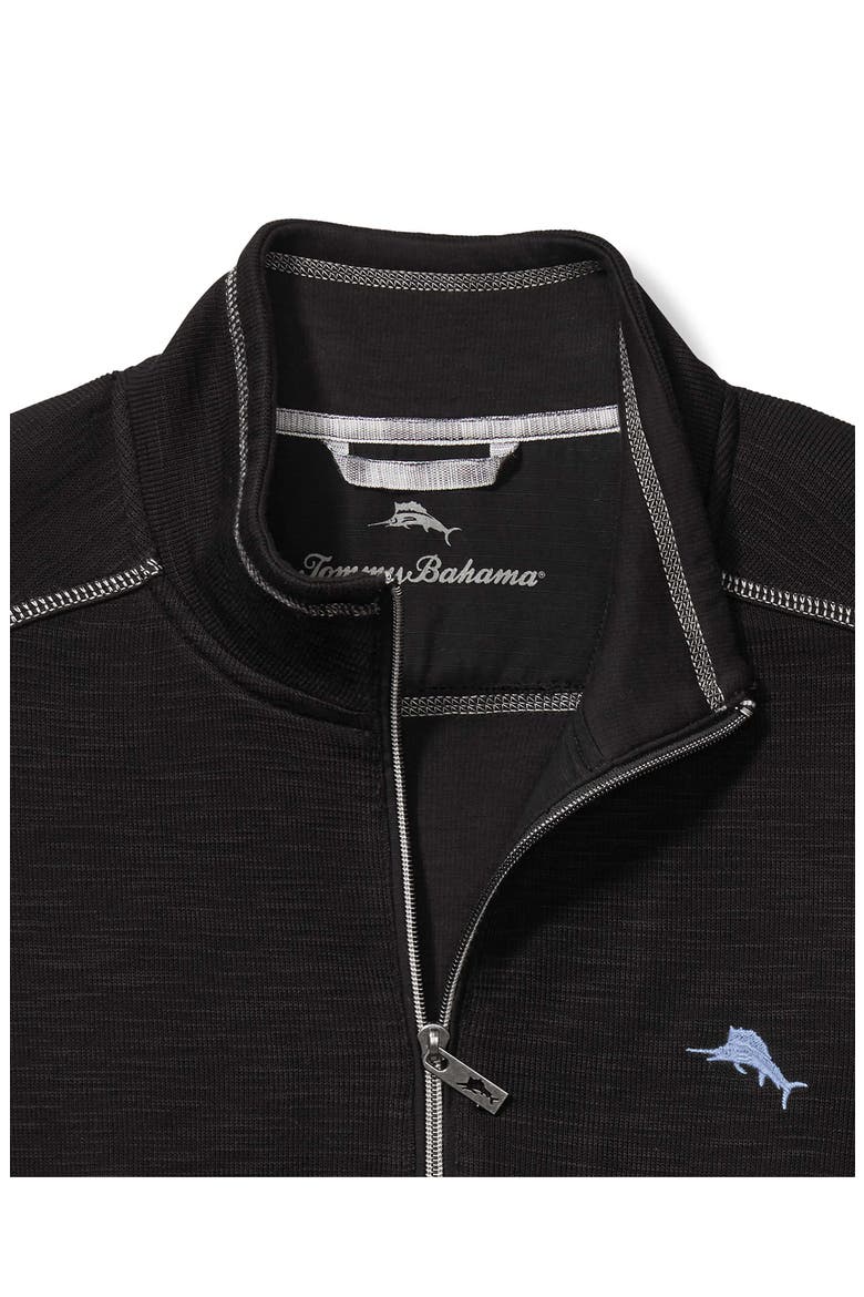 Tobago Bay Slub Rib Zip Front Jacket, Alternate, color, BLACK