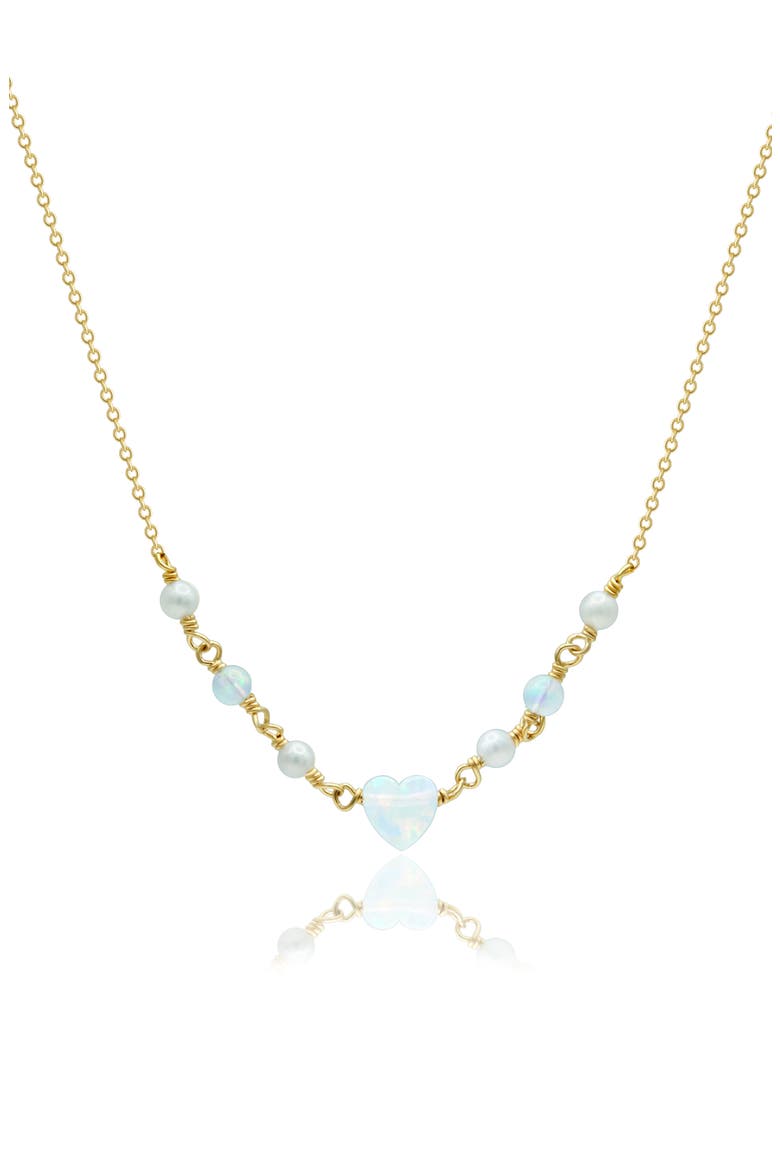 Freshwater Pearl & Opal Pendant Necklace, Main, color, GOLD W/ TRANSLUCENT