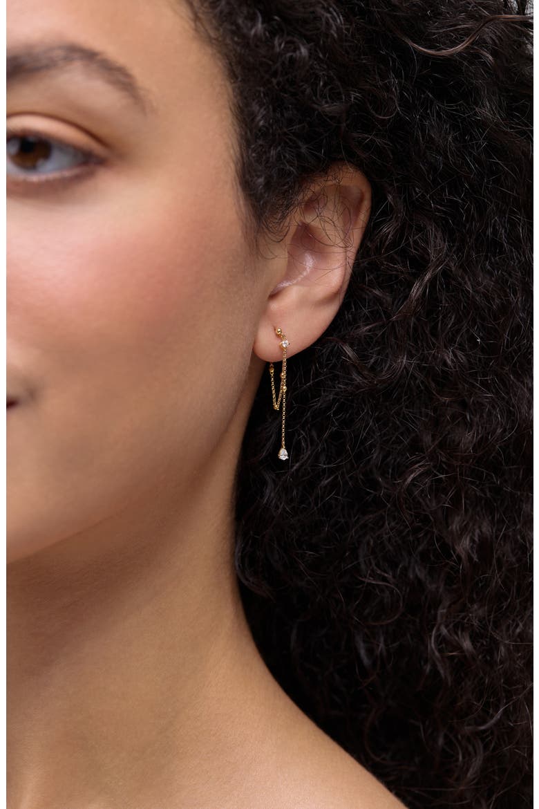 Mykonos Diamond Bead Chain Drop Earrings, Alternate, color, 18K YELLOW GOLD