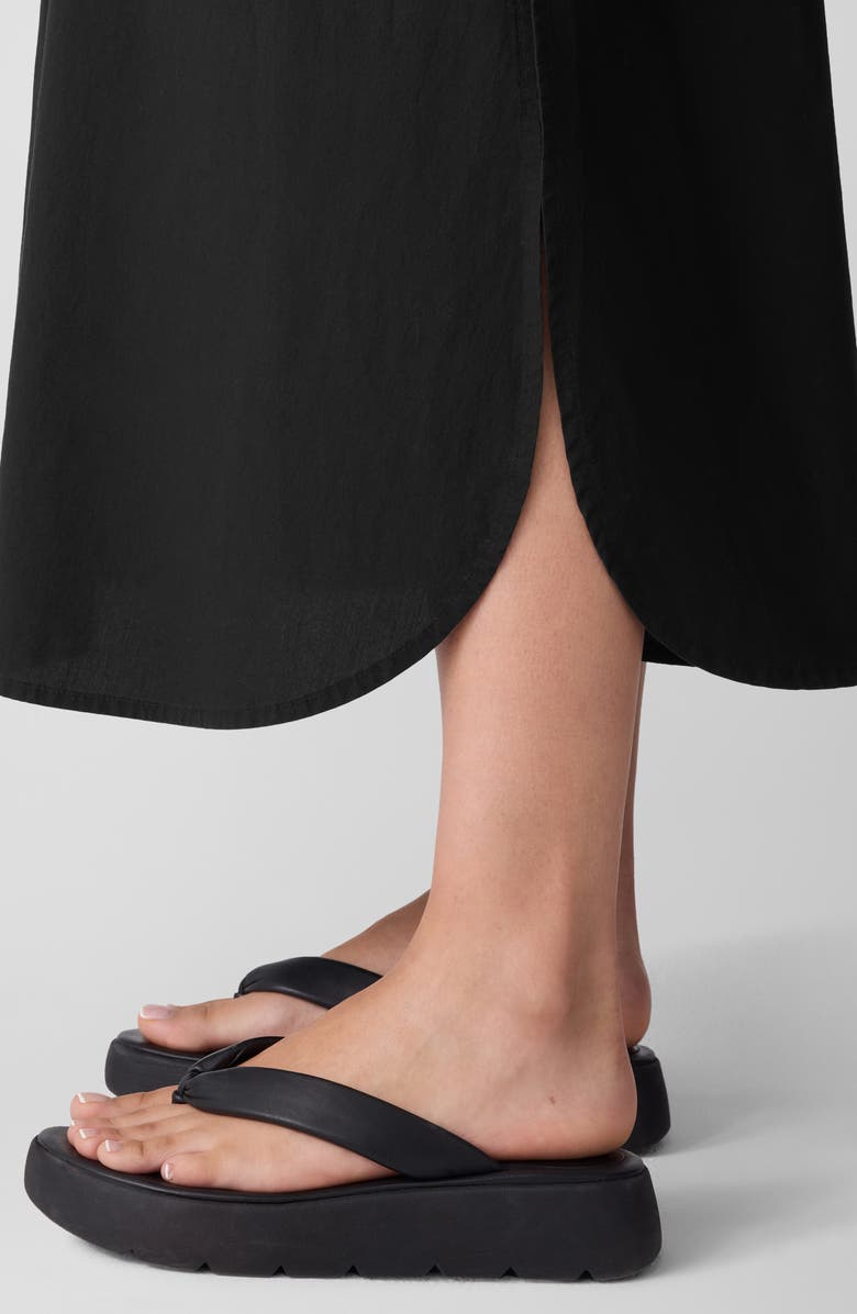 Eileen Fisher Curved Hem Organic Cotton Midi Skirt, Alternate, color,