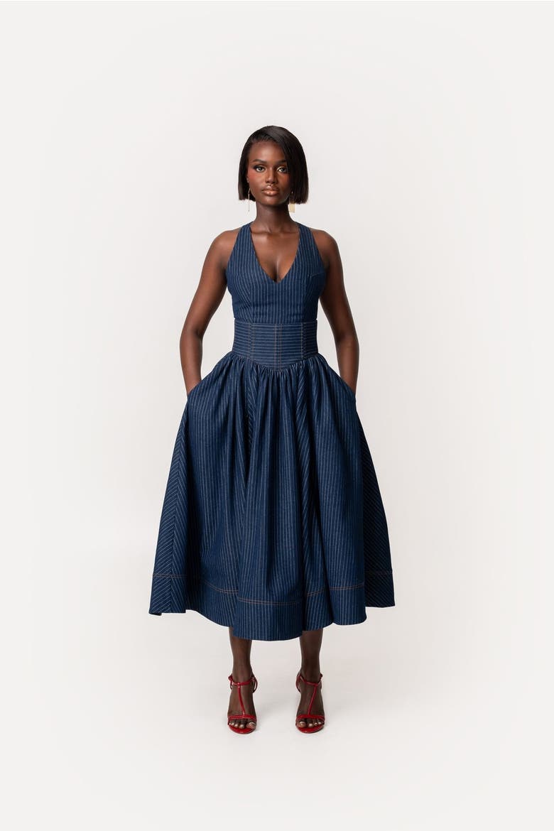 Noemi Midi Dress, Alternate, color, Denim
