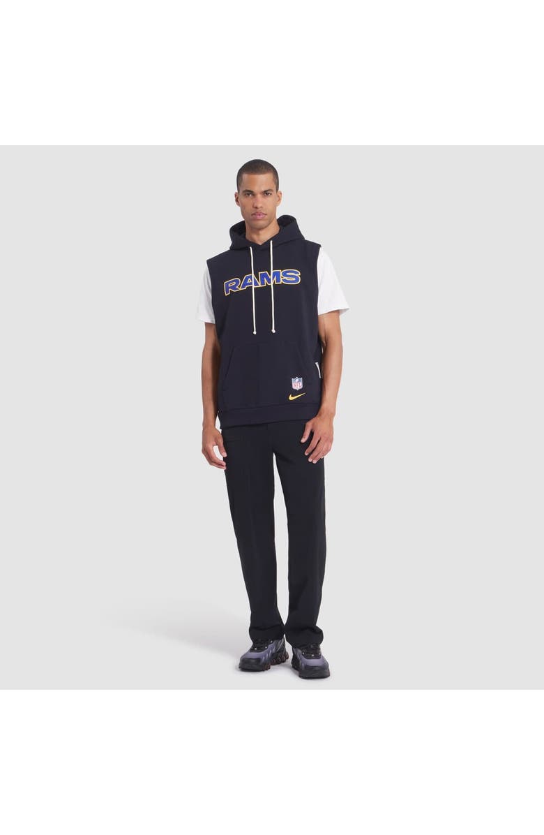 Nike Men's Nike Midnight Blue Los Angeles Rams 2025 Rivalries Collection Standard Issue Sideline Dri-FIT Sleeveless Hoodie, Alternate, color, Dark Blue