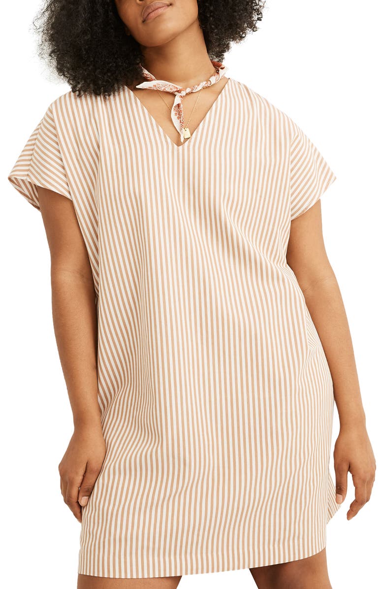 Madewell Stripe Button Back Easy Dress, Main, color,