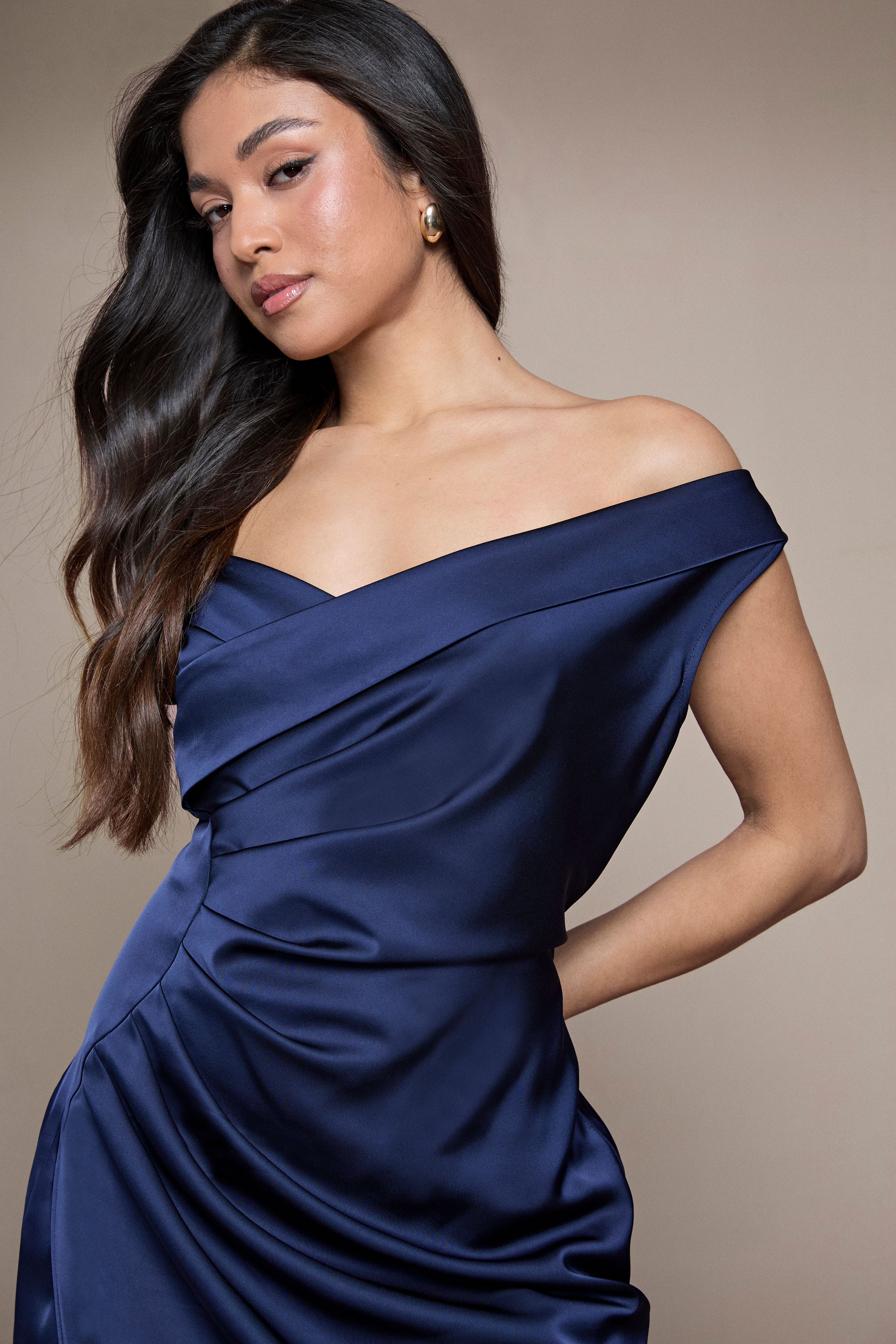 petite bardot maxi dress Coast Women's Bardot Fit Flare Hi-Low Maxi Dress Champagne