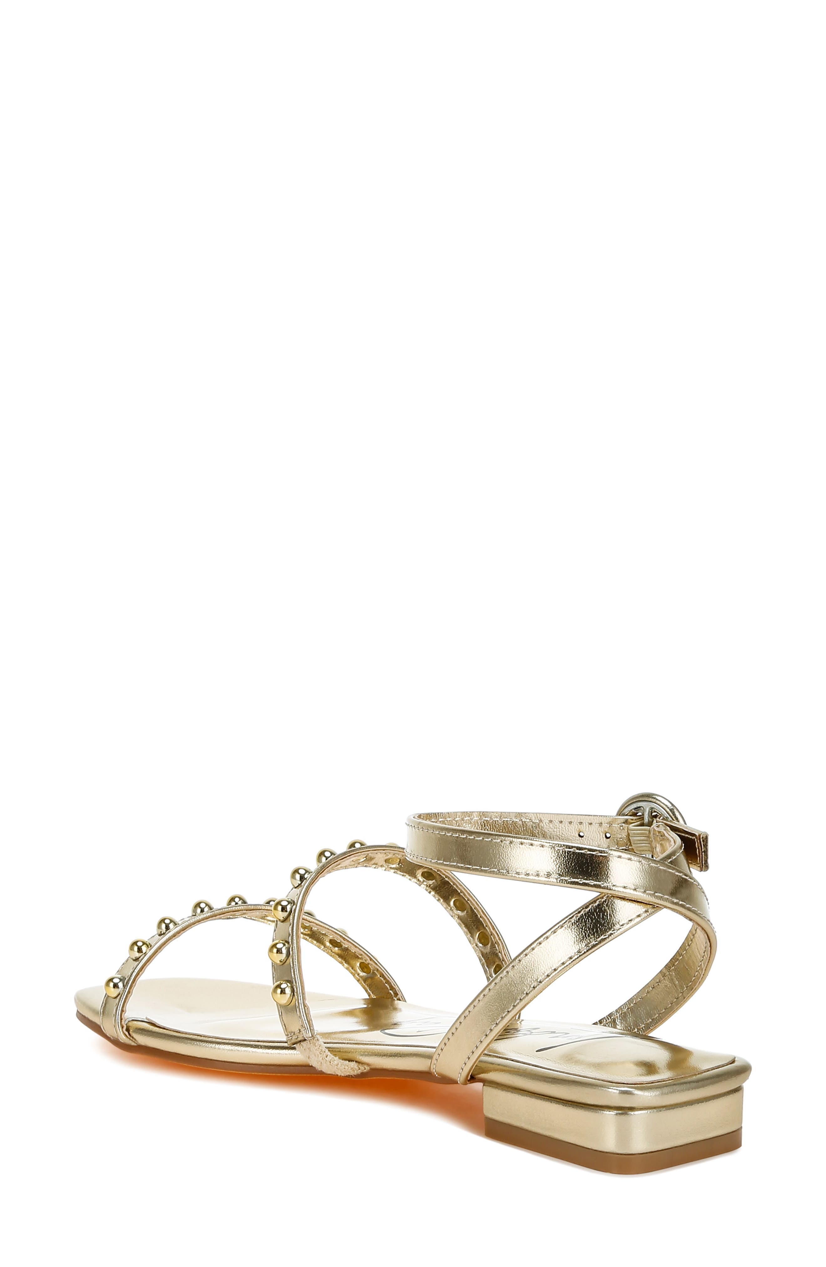 Flippity Studded Ankle Strap Sandal, Alternate, color, GOLD