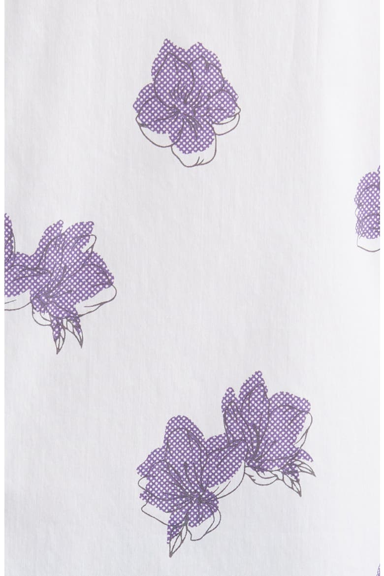 Hit The Books Floral Short Sleeve Stretch Button-Up Shirt, Alternate, color, WHITE