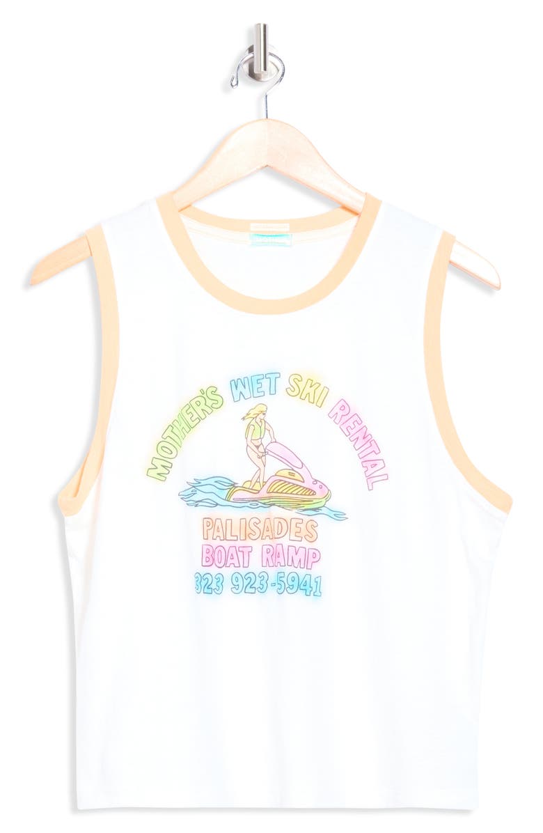 MOTHER The Strong & Silent Type Cotton Graphic Tank, Alternate, color, Wet Ski