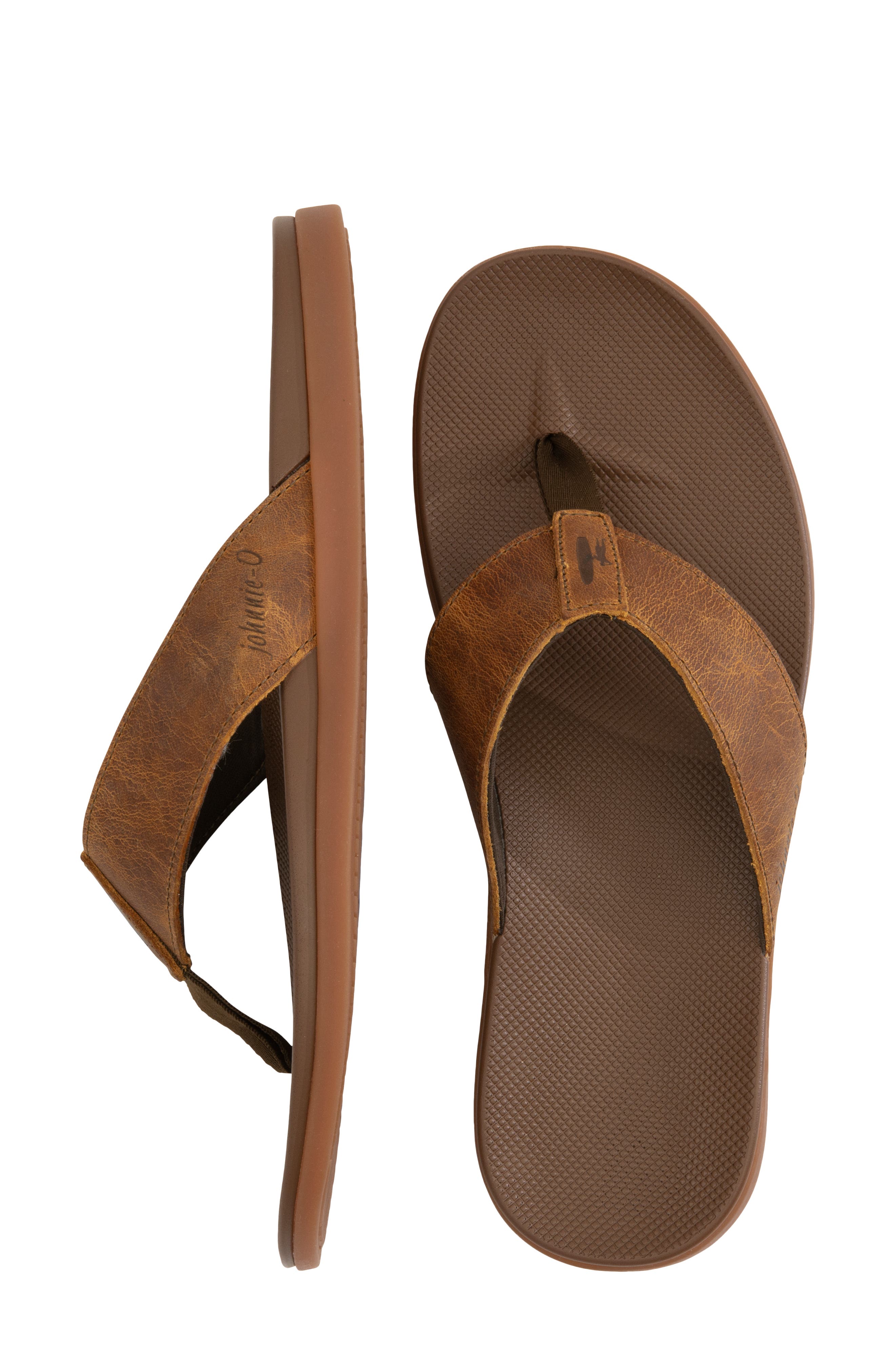 johnnie-O Dockside Leather Flip Flop, Alternate, color, 