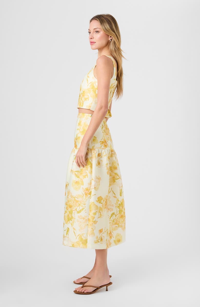 French Connection Sophie Floral Sleeveless Taffeta Crop Top, Alternate, color, 