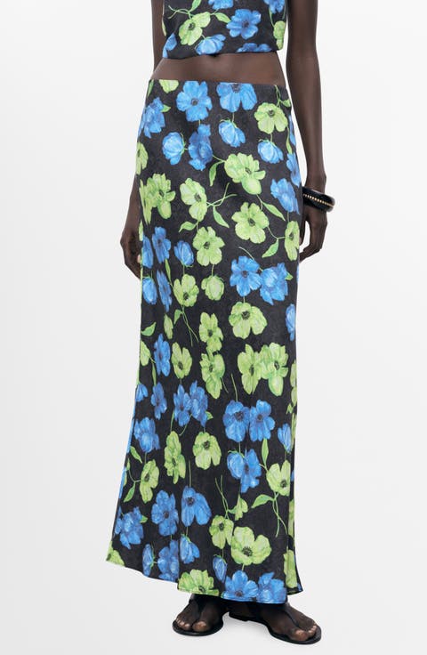 Floral Print Maxi Skirt