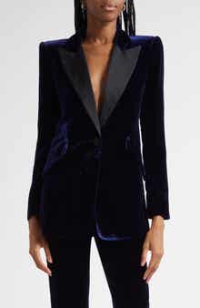 L'AGENCE Sheila Structured Velvet Blazer
