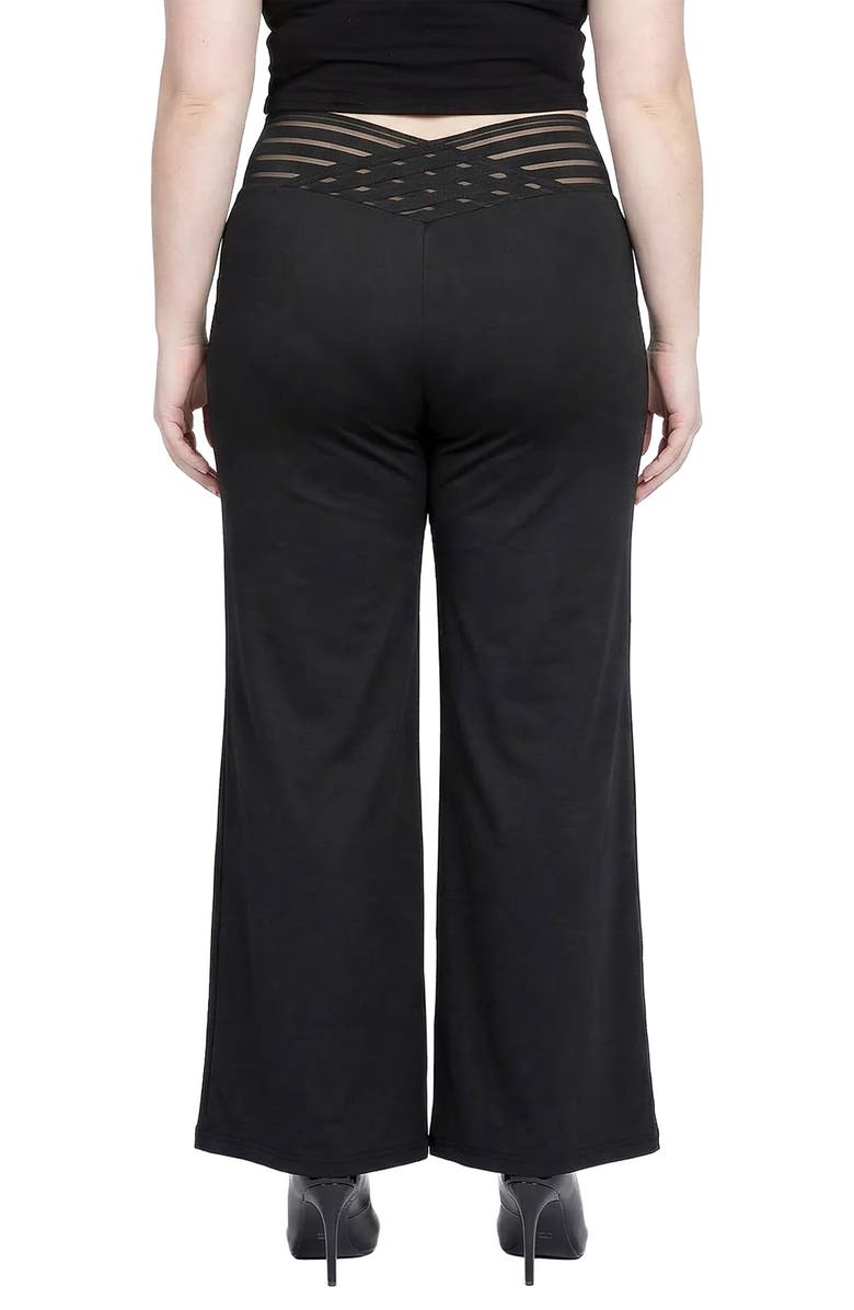 Standards & Practices Mesh V-Waist Palazzo Pants, Alternate, color, 