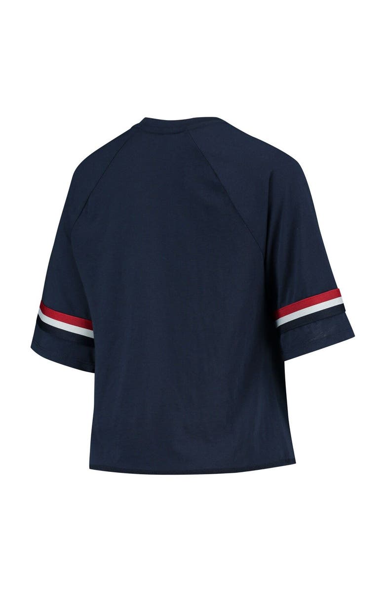 Outerstuff Juniors Navy New England Patriots Burnout Raglan Half-Sleeve T-Shirt, Alternate, color, Navy