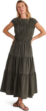 Haven Well Within Cotton Voile Ruched Maxi Dress