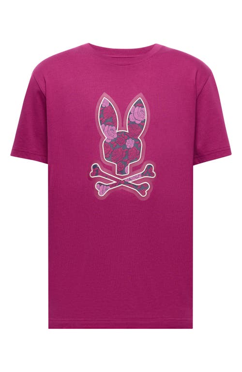 Psycho Bunny Rowen Floral Embroidered Pima Cotton Graphic T-shirt In Pink