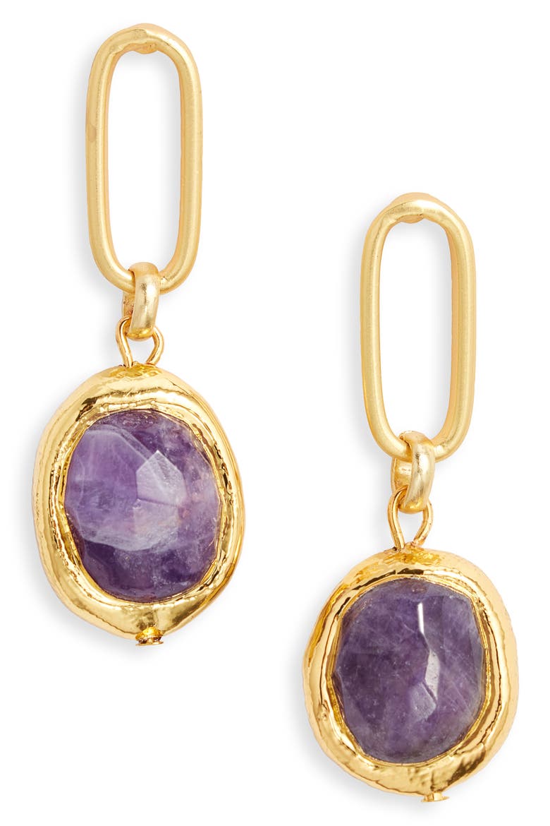 Crystal Drop Earrings, Main, color, GOLD