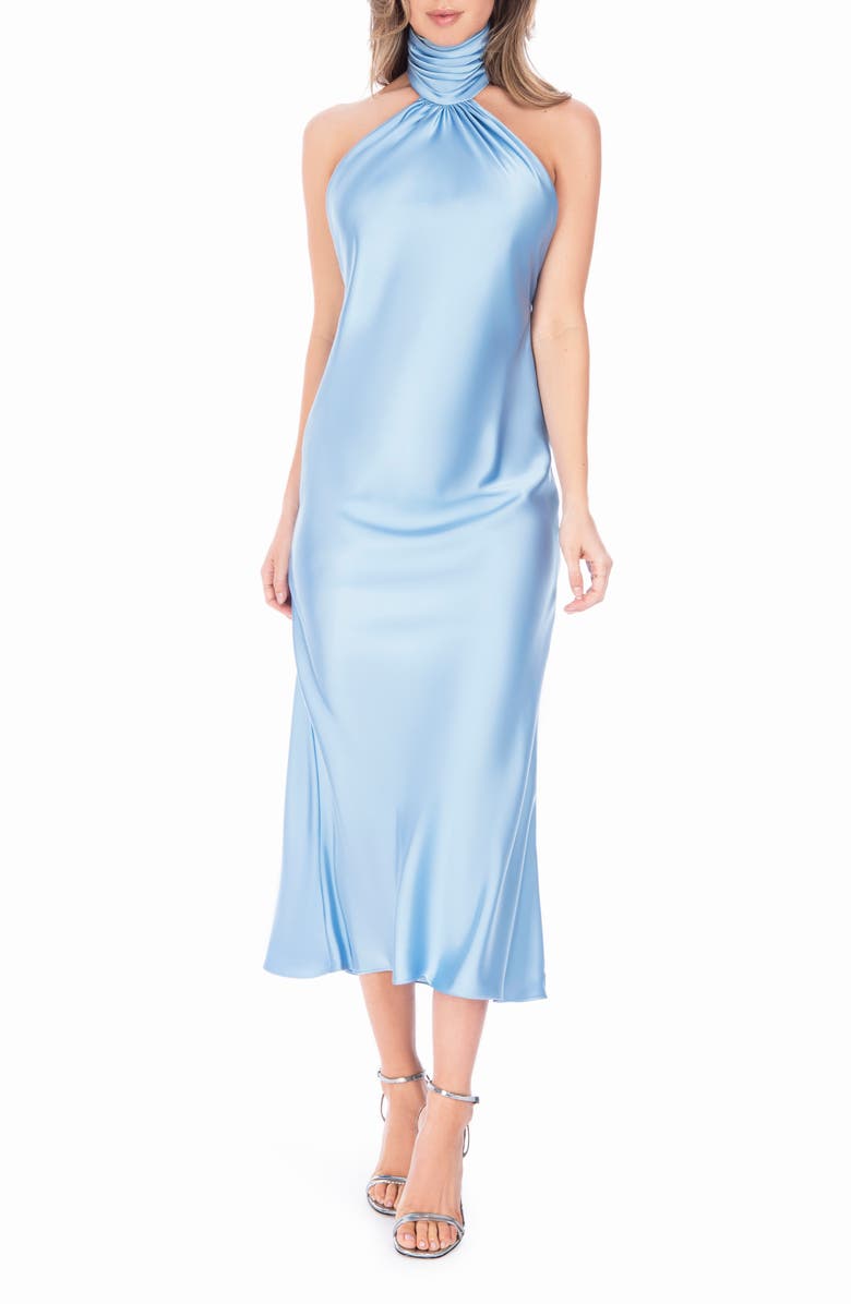 Katie May Marley Satin Halter Dress, Main, color, 
