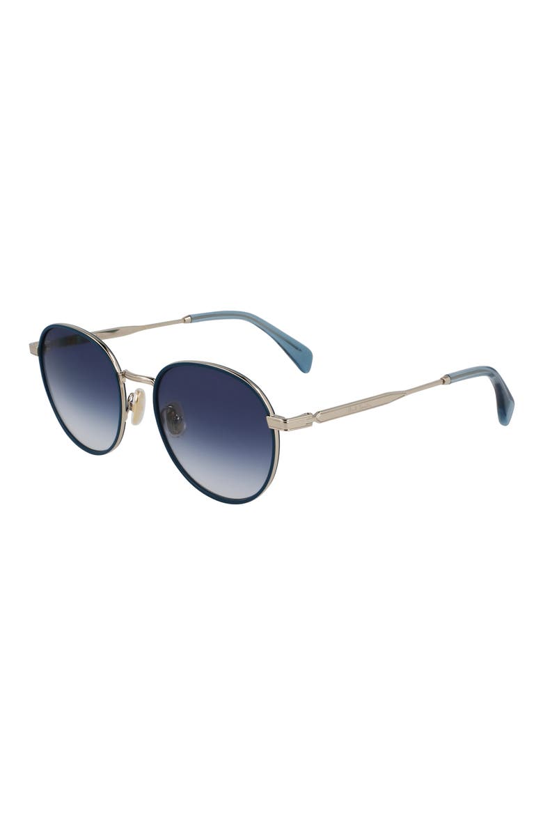 Mabley 53mm Gradient Round Sunglasses, Alternate, color, 710 LIGHT GOLD/ PETROL