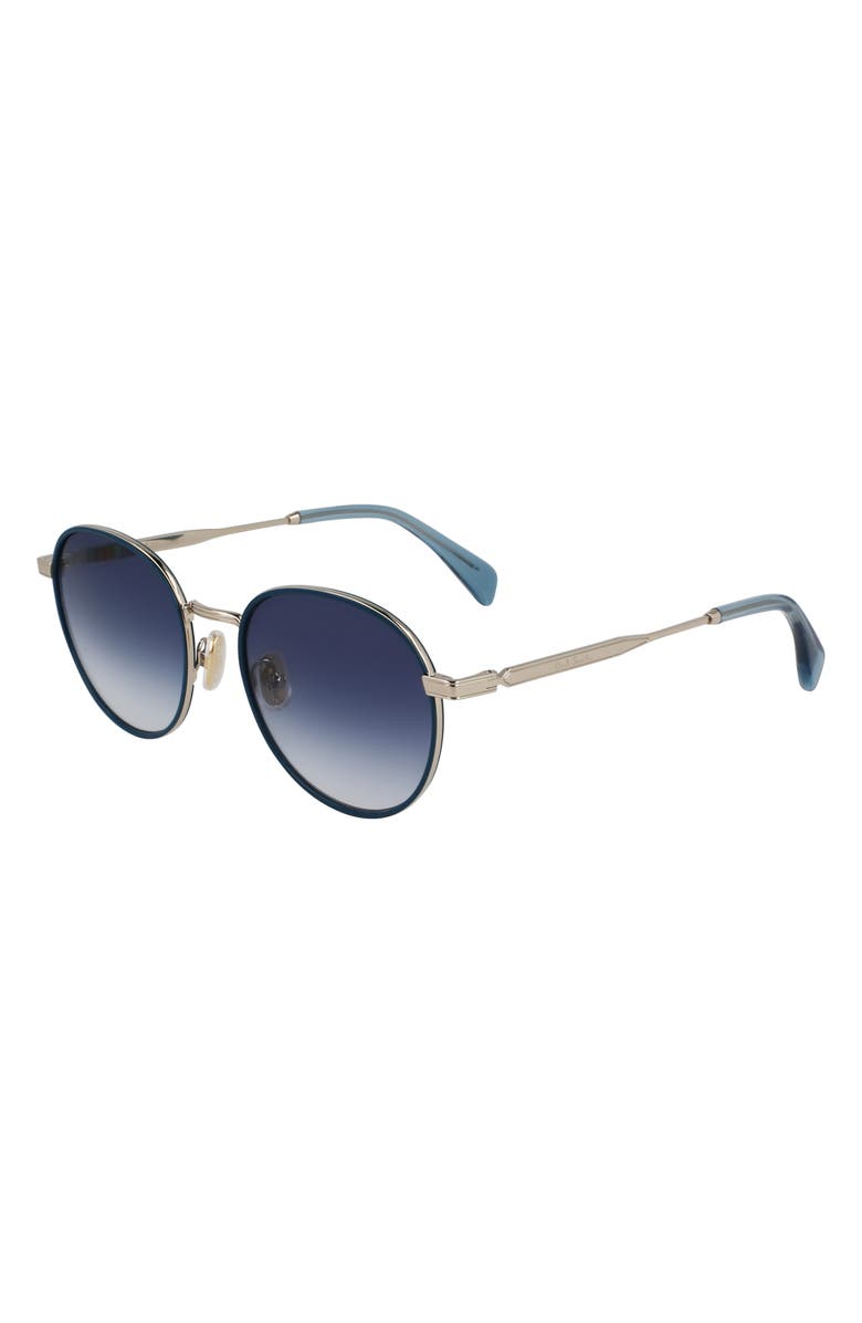 Paul Smith Mabley 53mm Gradient Round Sunglasses, Alternate, color, 710 Light Gold/ Petrol