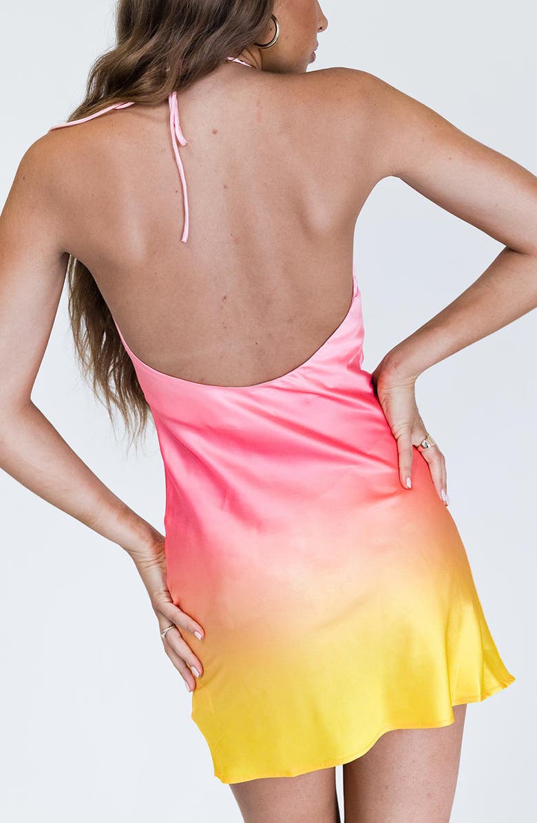 Princess Polly Sunset Halter Minidress, Alternate, color, Pink Multi