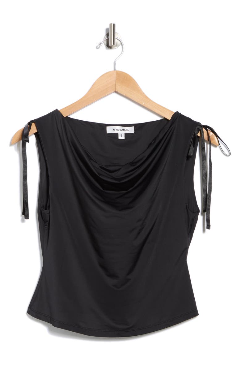 Vigoss Ruched Slinky Tie Top, Alternate, color,