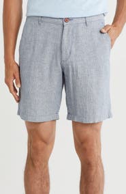Tommy Bahama Metro Herringbone Linen & Cotton Blend Shorts