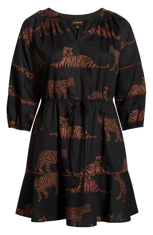 Sugarlips Zenzi Jungle Print Dress In Brown