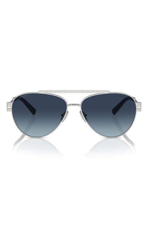 59mm Gradient Polarized Pilot Sunglasses