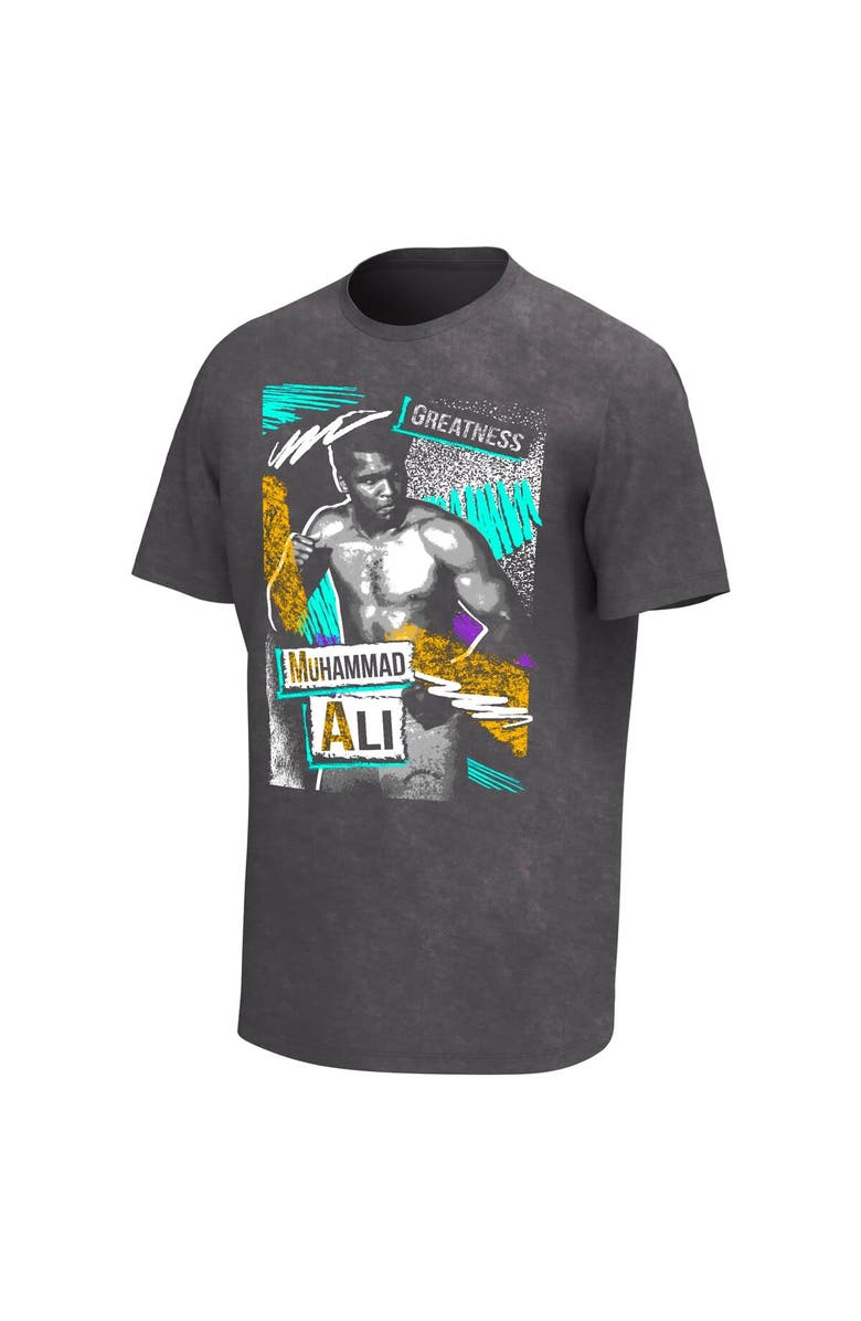 Philcos Men's Black Muhammad Ali Retro Washed Graphic T-Shirt, Alternate, color,
