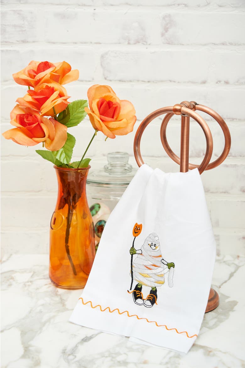 Mummy Halloween Guest Towel, Alternate, color, White