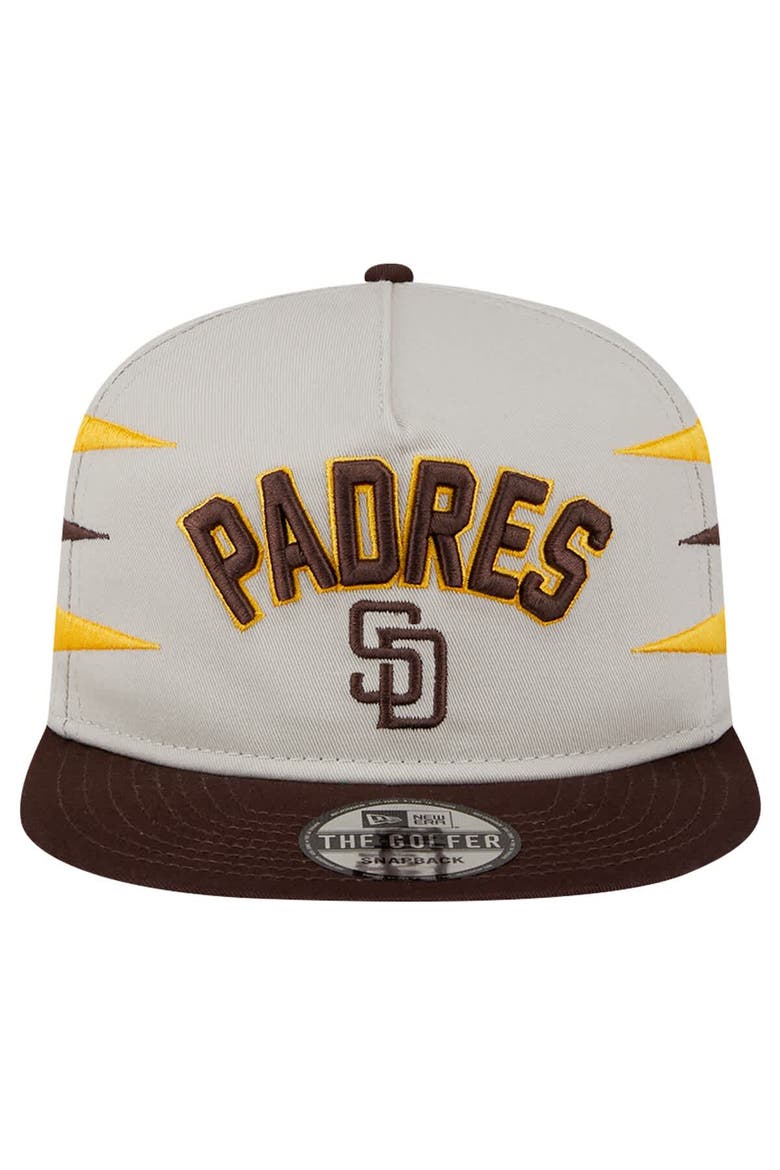 Men's New Era Cream San Diego Padres Iron Golfer Snapback Hat, Alternate, color, Cream