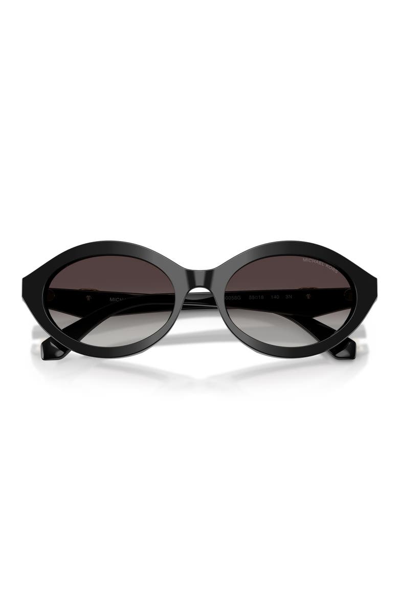 Carlazzo 55mm Gradient Oval Sunglasses, Alternate, color, BLACK / LIGHT GREY GRADIENT