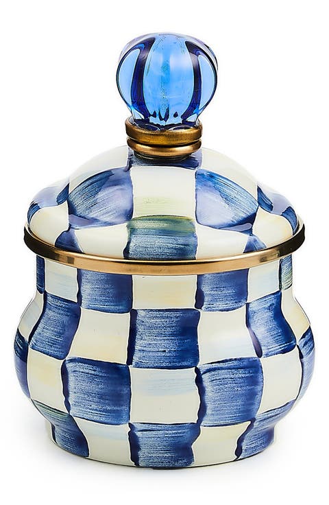 Royal Check Lidded Sugar Bowl