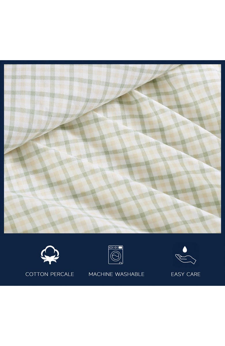 Nautica Calm Seas Cotton Percale Sheet Set, Alternate, color, Beige/ Green Check