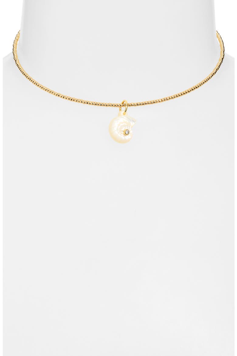 Nautilus Drift Shell Collar Necklace, Alternate, color, GOLD