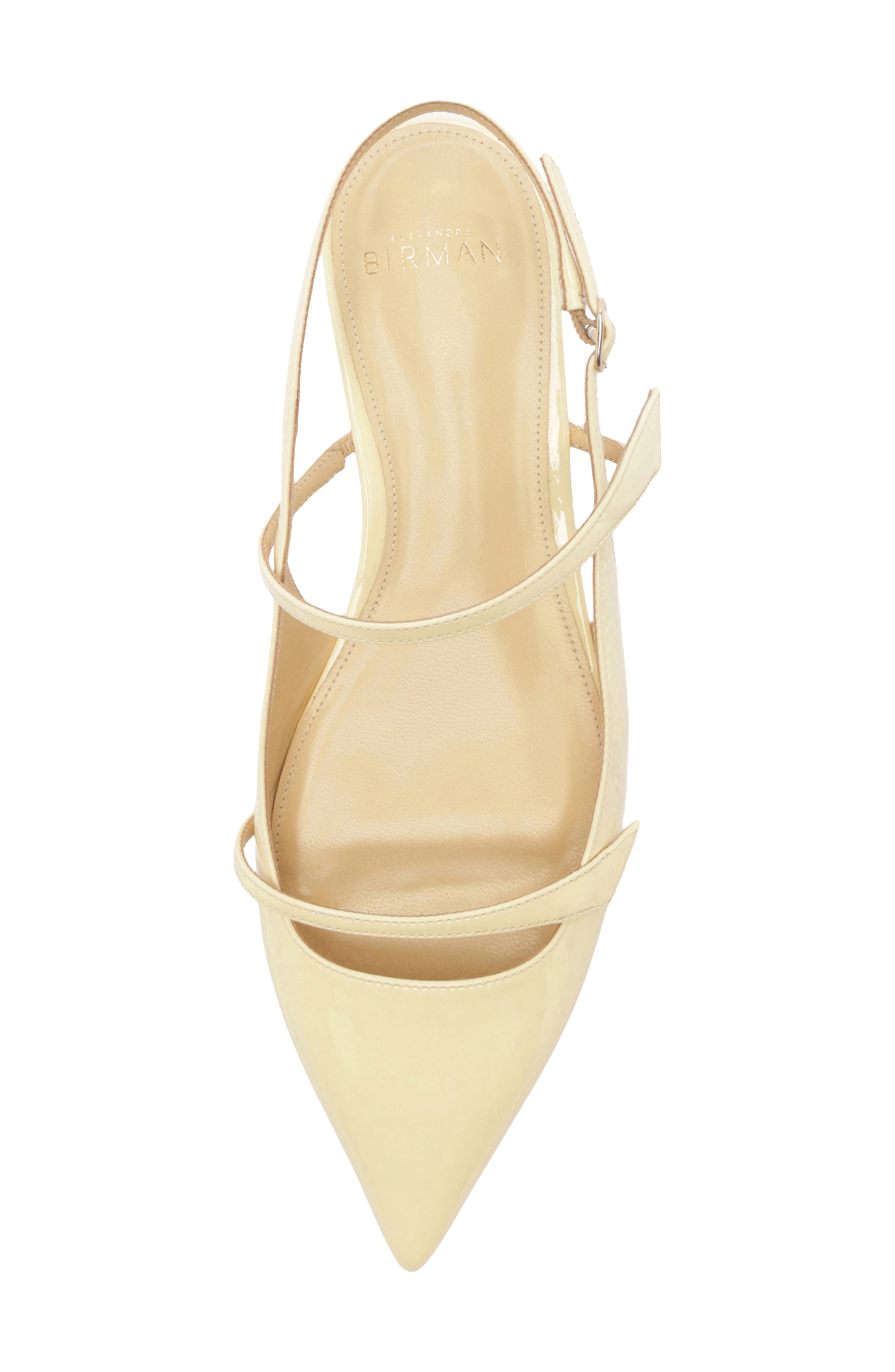 Alexandre Birman Tita Pointed Toe Slingback Flat, Alternate, color, Creamy
