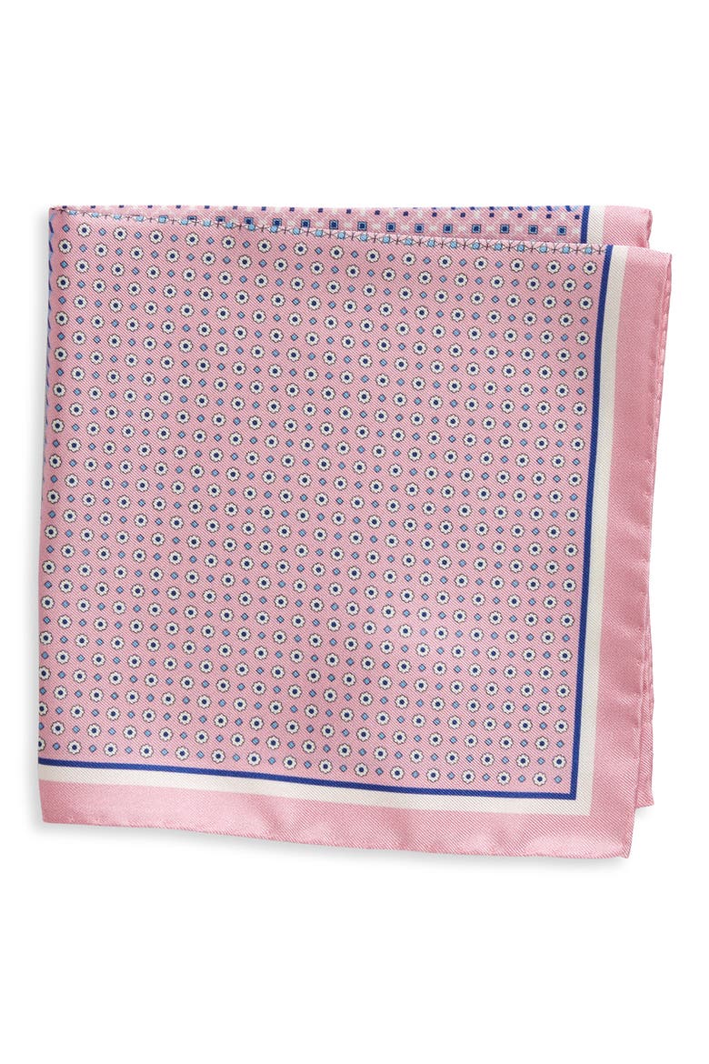 Quadrant Silk Pocket Square, Main, color, PINK/ RED