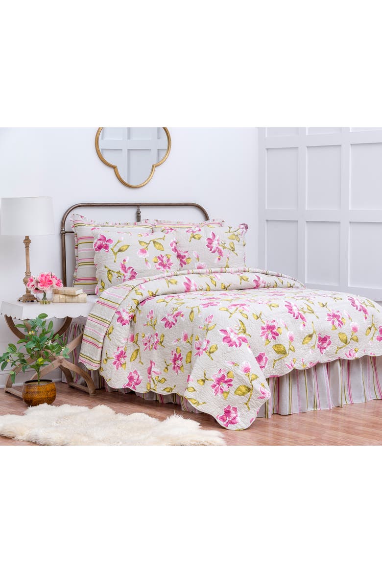Liliann Cotton Quilt Set  - Reversible and Machine Washable, Alternate, color, Purple