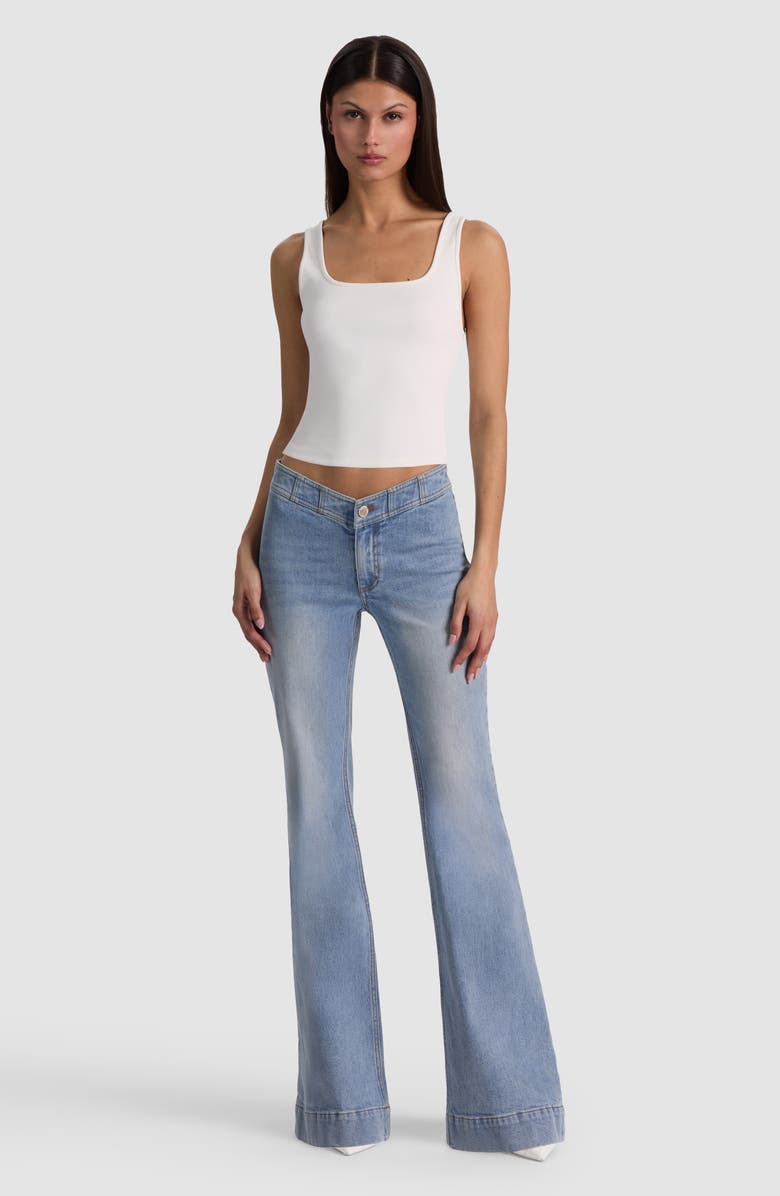 Alice + Olivia Chelsea Seamed Waist Wide Leg Jeans, Alternate, color, 