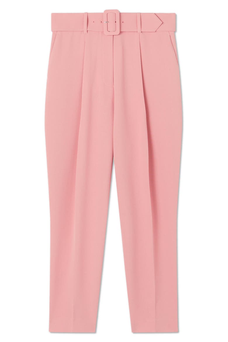 Tabitha Belted High Waist Ankle Crepe Pants, Alternate, color, ROSE