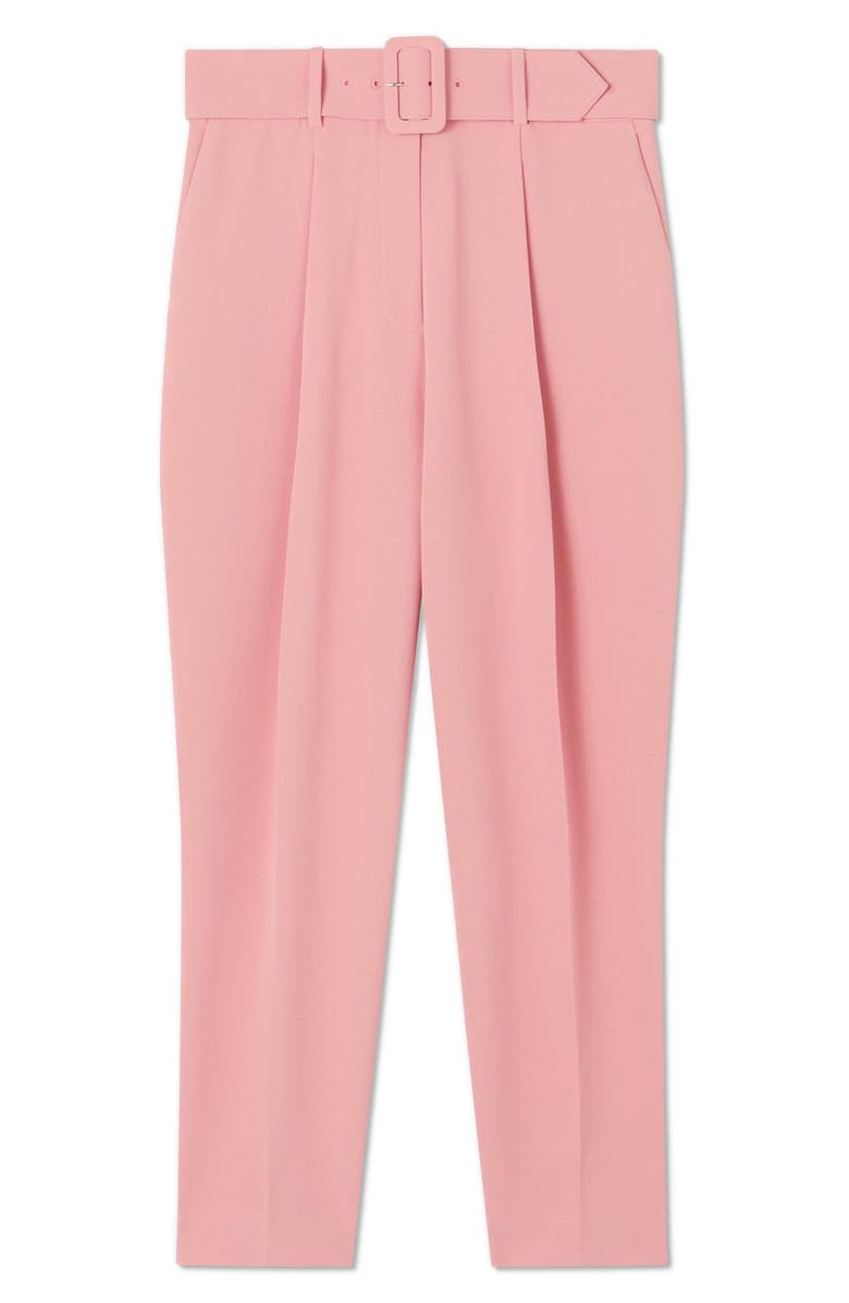 LK Bennett Tabitha Belted High Waist Ankle Crepe Pants, Alternate, color, 