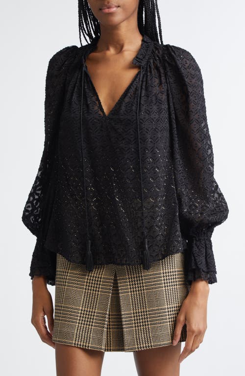 Veronica Beard Maxime Lace Blouse In Black