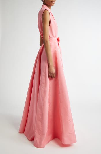 Carolina Herrera Sleeveless Silk Faille Belted Trench Gown
