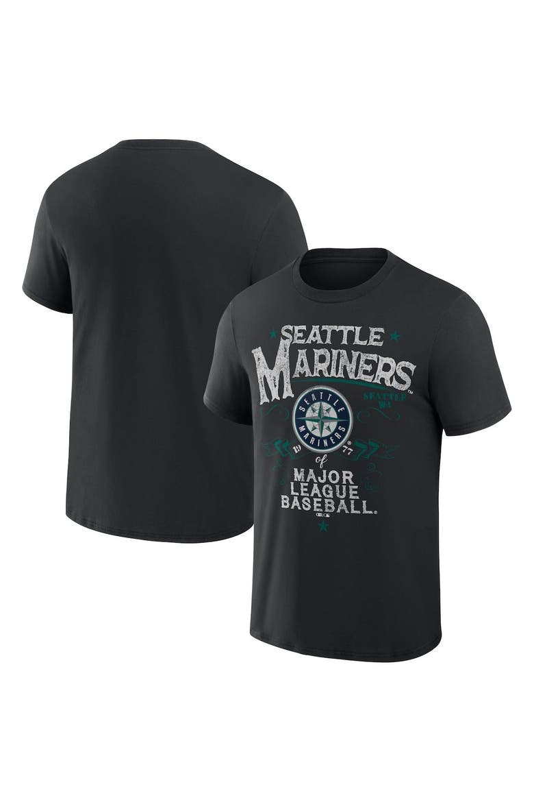 Men's Darius Rucker Collection by Fanatics  Black Seattle Mariners Beach Splatter T-Shirt, Main, color, Black