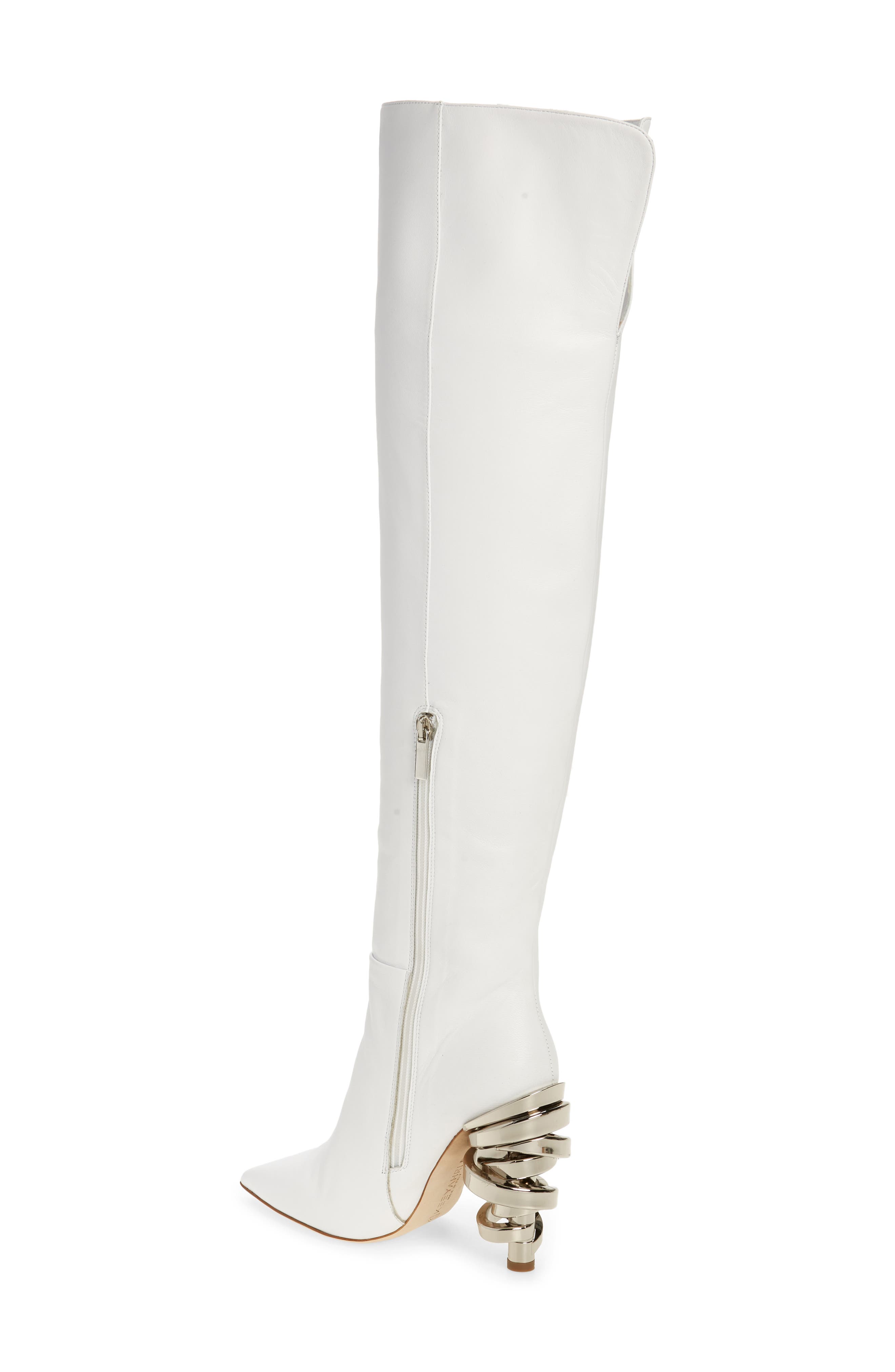 Zerina Pointed Toe Over the Knee Boot, Alternate, color, WHITE
