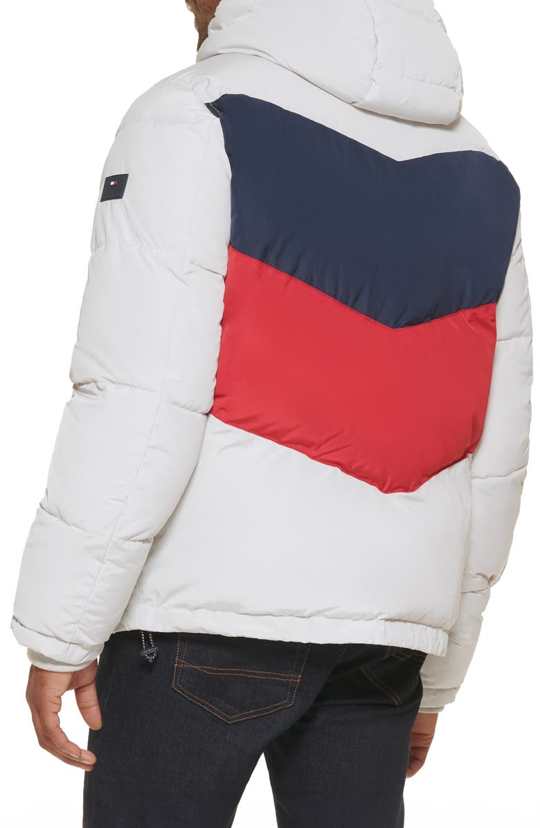 Tommy Hilfiger Colorblock Water Resistant Hooded Puffer Jacket, Alternate, color, 