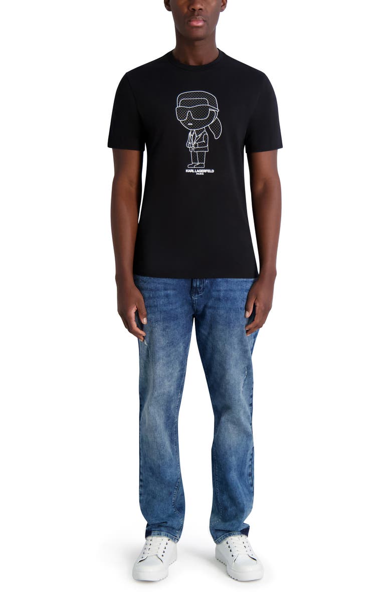 KARL LAGERFELD PARIS Rubberized Karl Cotton Graphic T-Shirt, Alternate, color, Black/ Navy