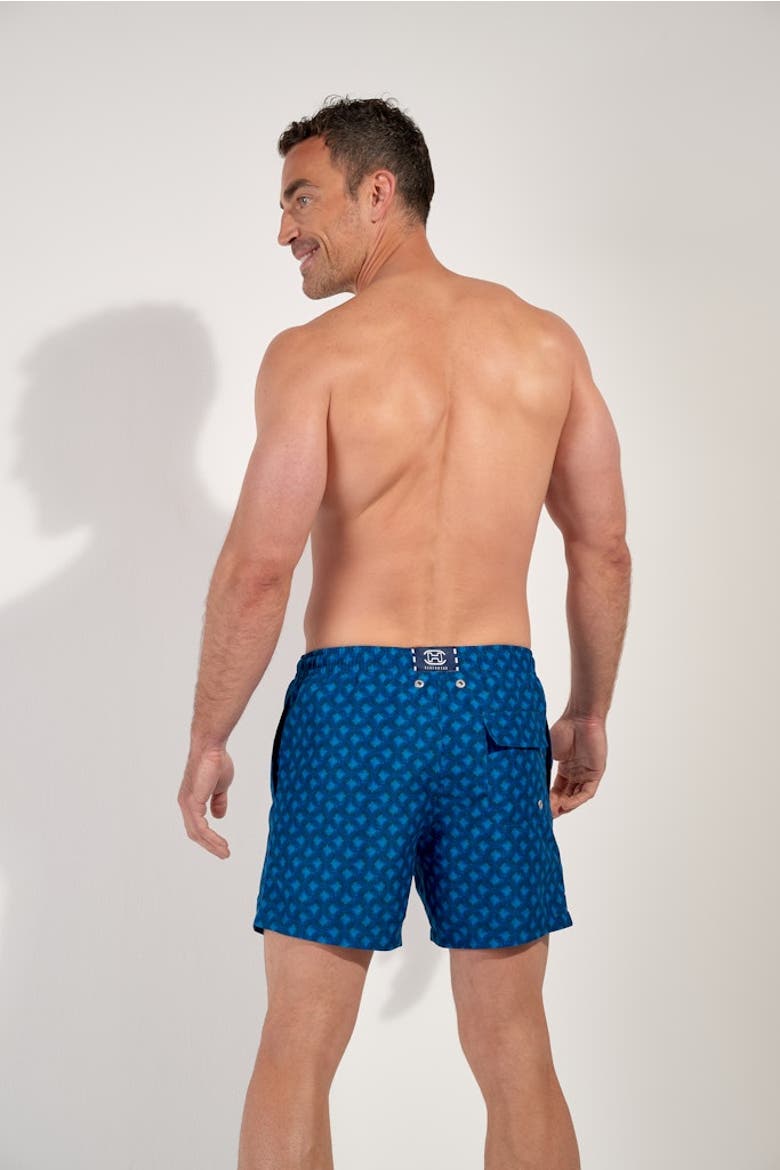 Trinacria Beach Boxer, Alternate, color, Navy Print