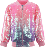 Lola + The Boys Bubble Gum Shimmer Sequin Bomber